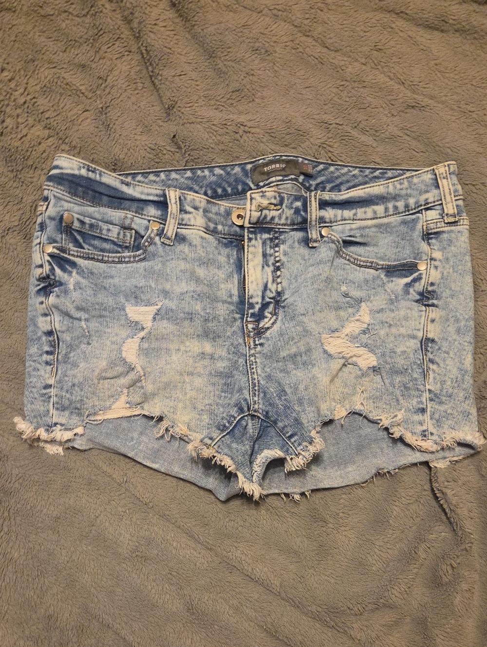 torrid Light Blue Distressed Denim Jean Shorts